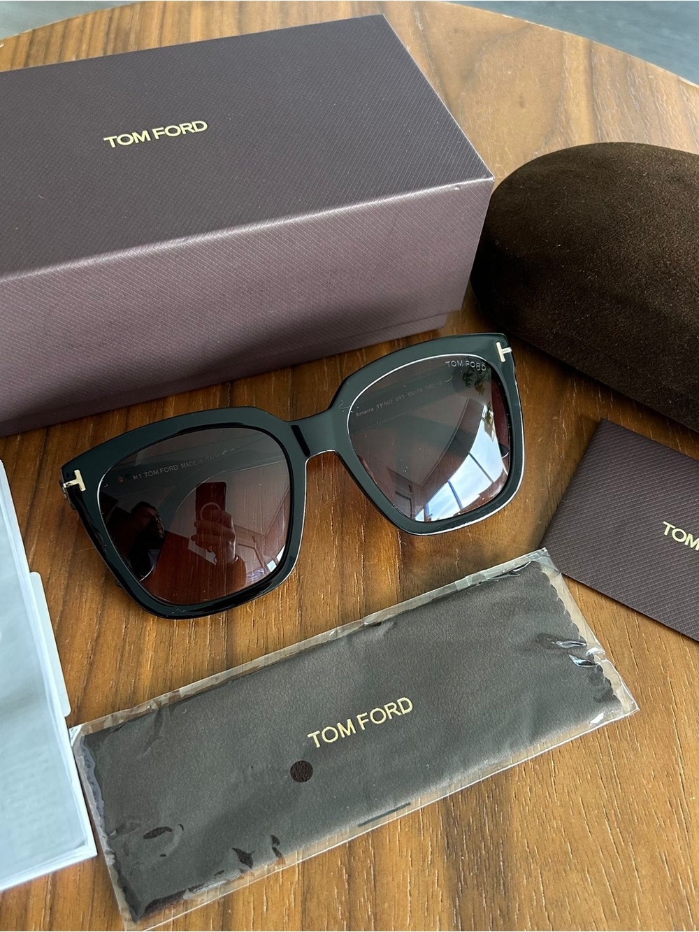 Tom Ford Women’s Black Frames with Brown Gradient Lenses